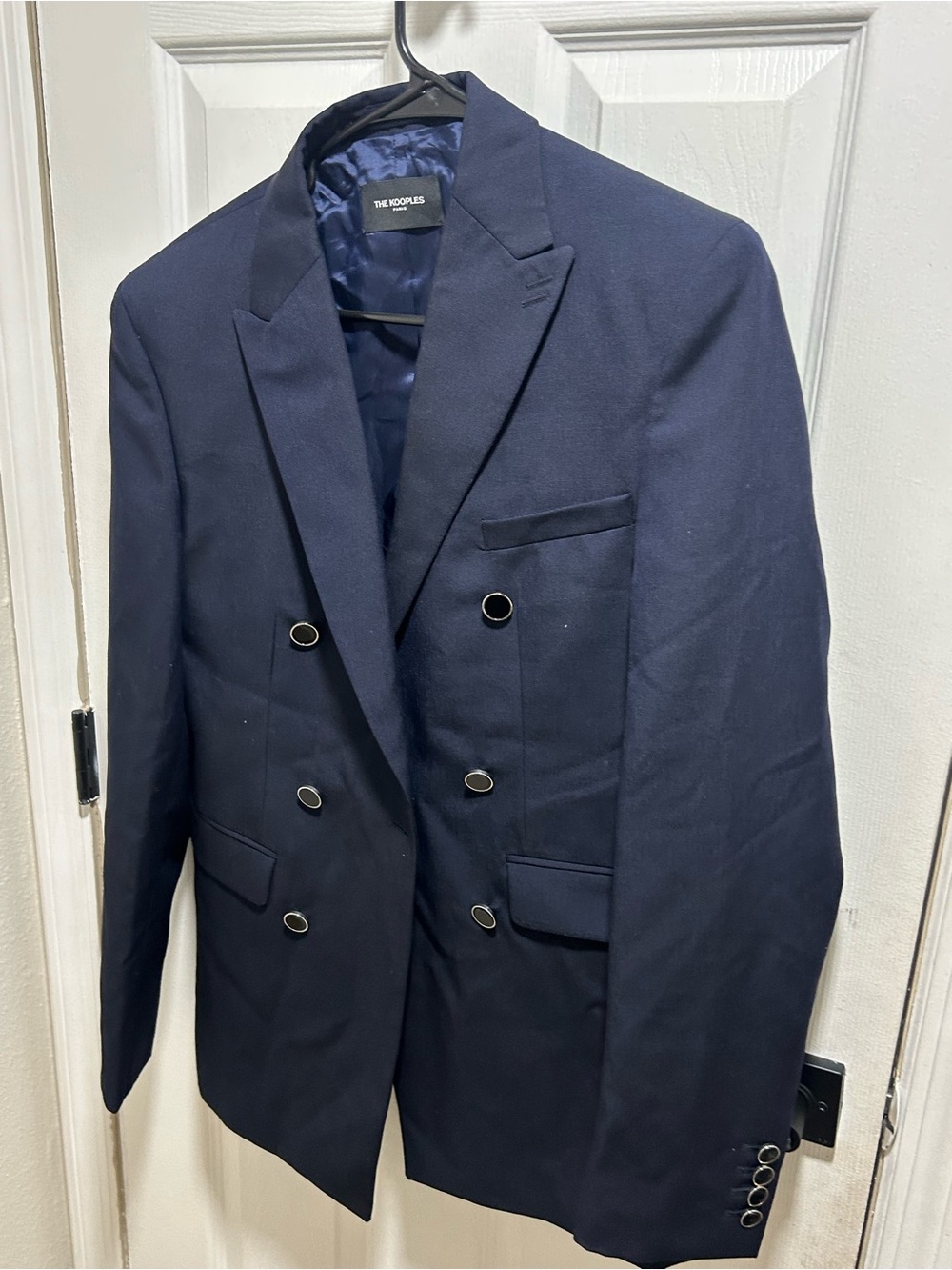 The Kooples Navy Double-Breasted Blazer